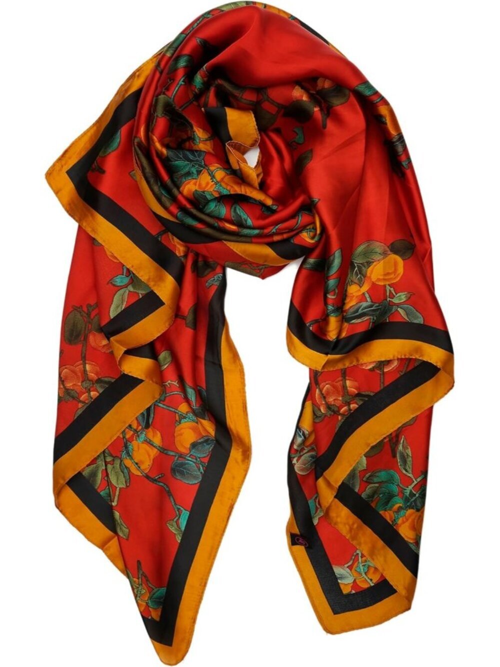 Women's Red/Persimmon Long Skinny Silky Lightweight Sunscreen Shawls Wraps